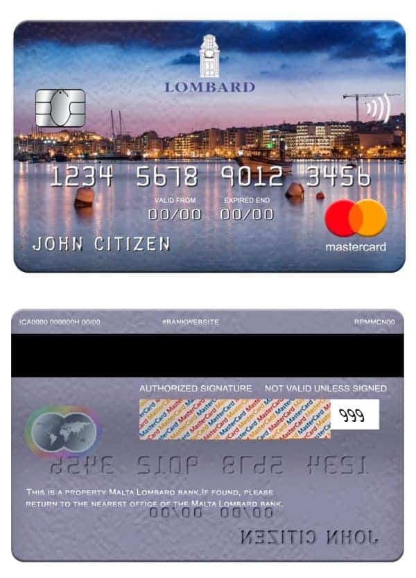 Malta Lombard bank mastercard Fillable Malta Lombard bank mastercard Templates