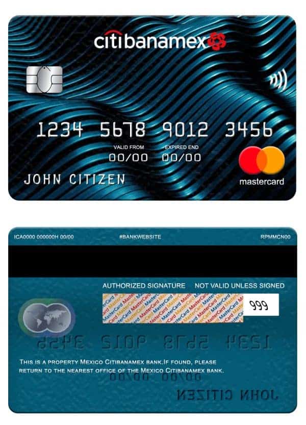 Fillable Mexico Citibanamex bank mastercard Templates