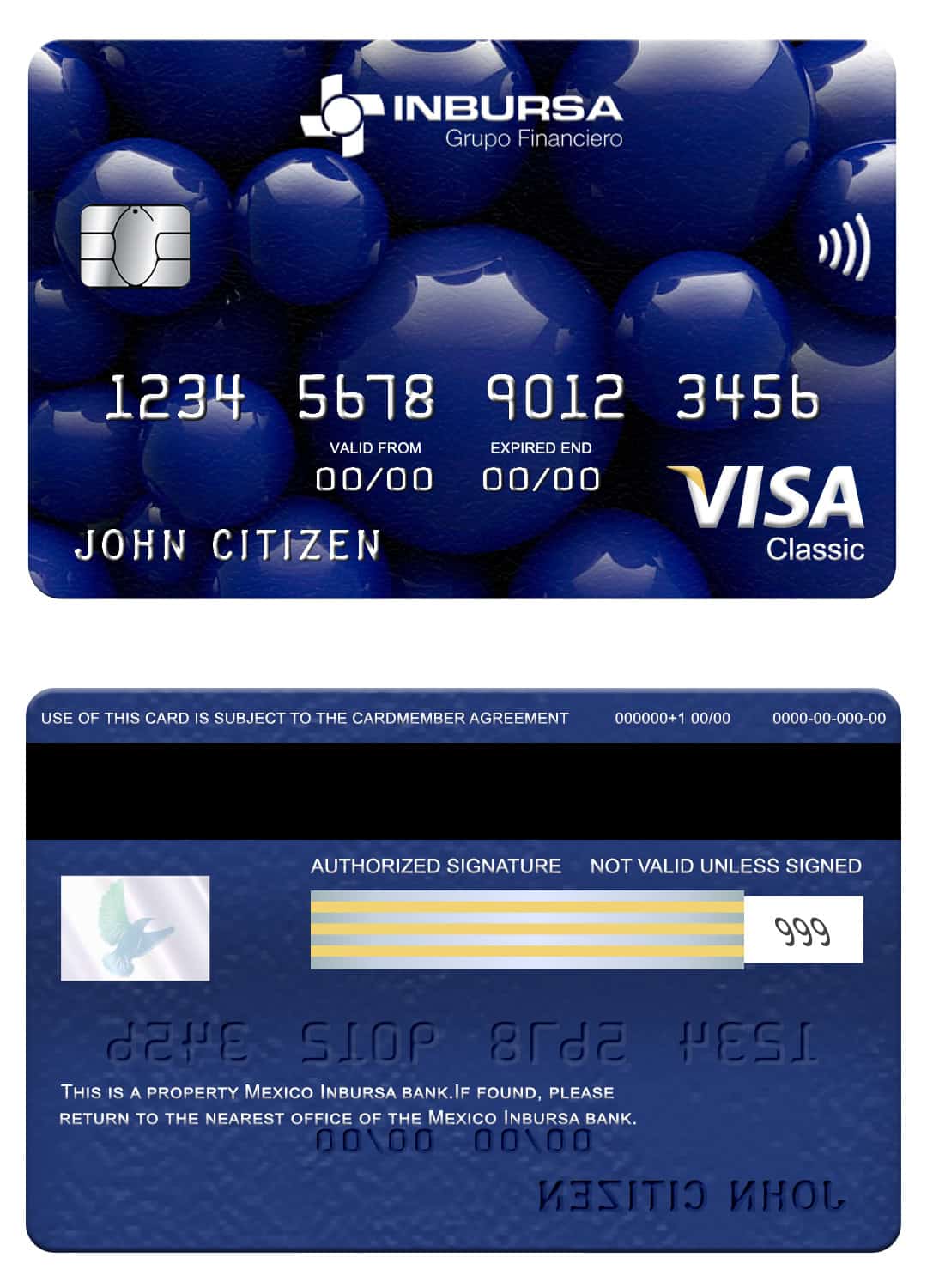 Mexico Inbursa bank visa classic card Fillable Mexico Inbursa bank visa classic card Templates