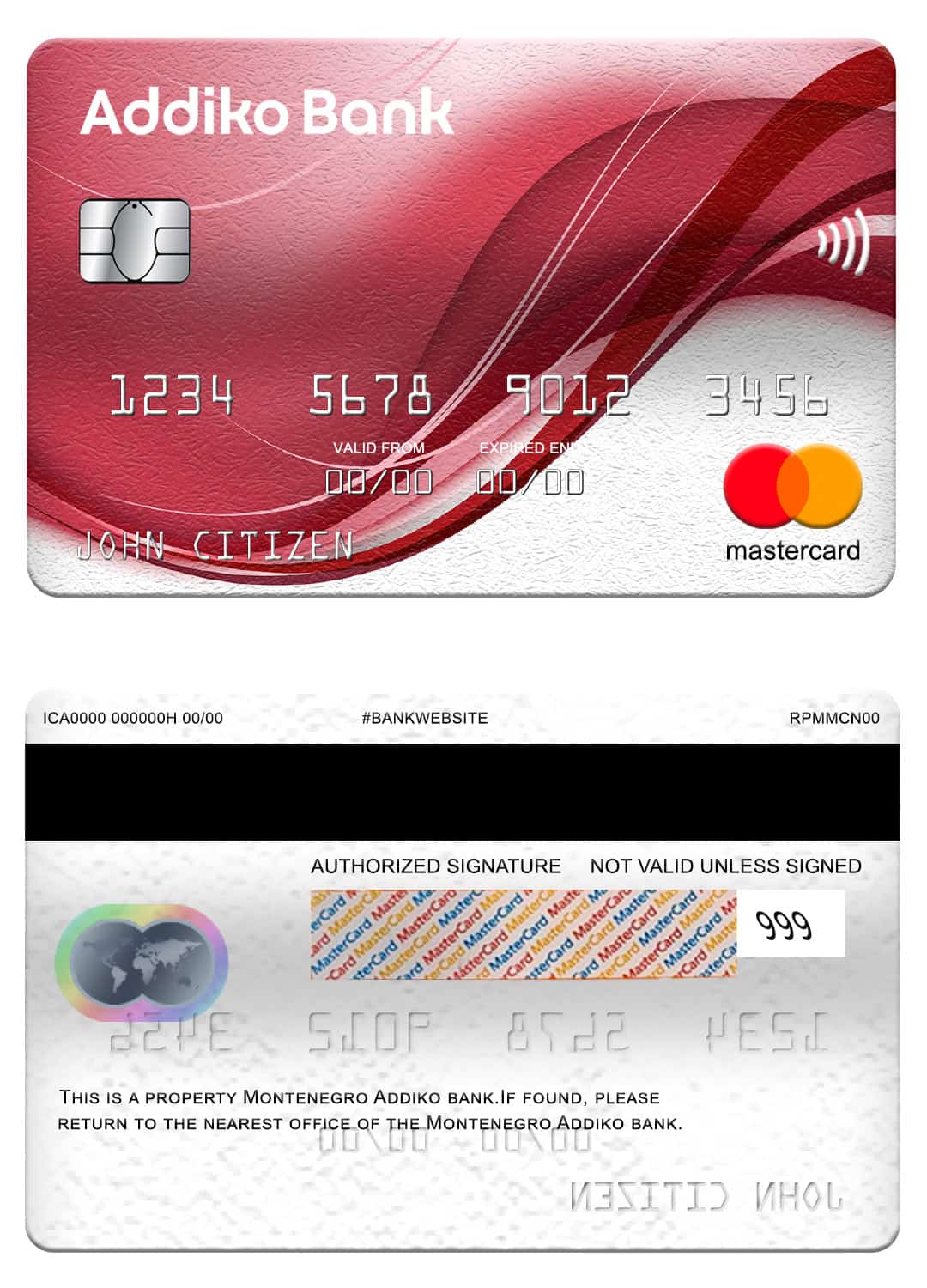 Montenegro Addiko bank mastercard Fillable Montenegro Addiko bank mastercard Templates