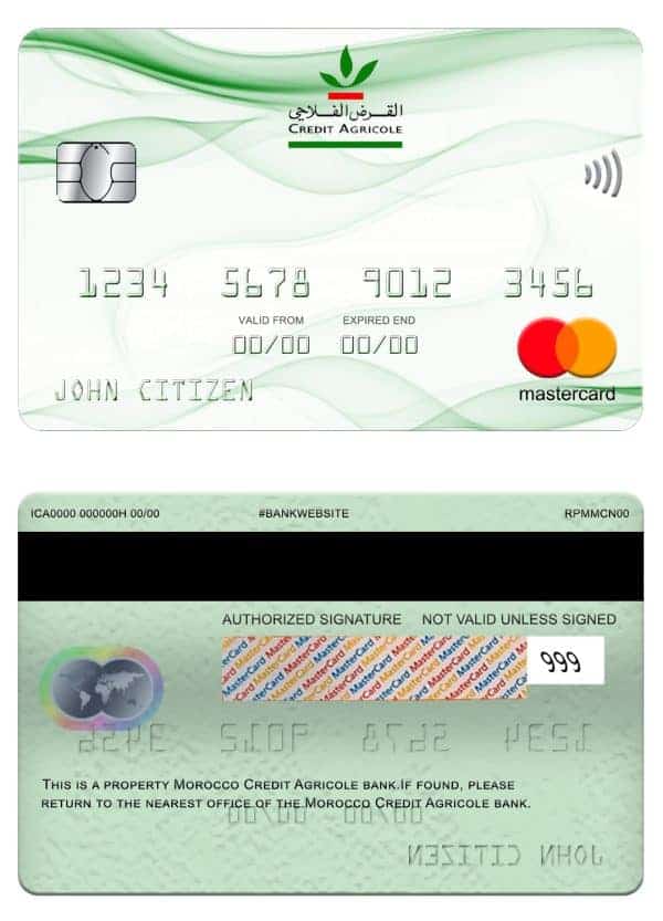 Morocco Credit Agricole bank mastercard Fillable Morocco Credit Agricole bank mastercard Templates