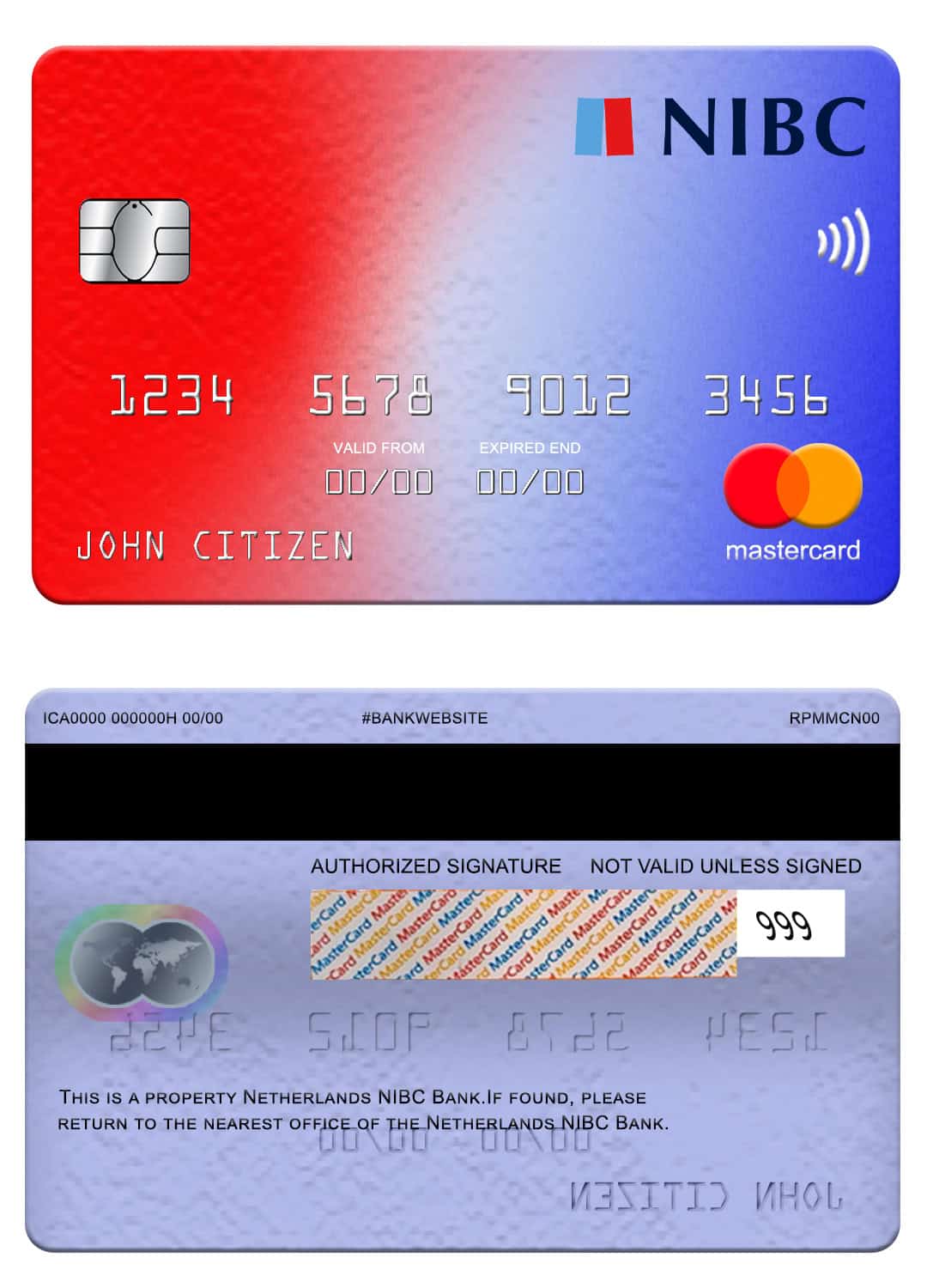 Netherlands NIBC bank mastercard Fillable Netherlands NIBC bank mastercard Templates