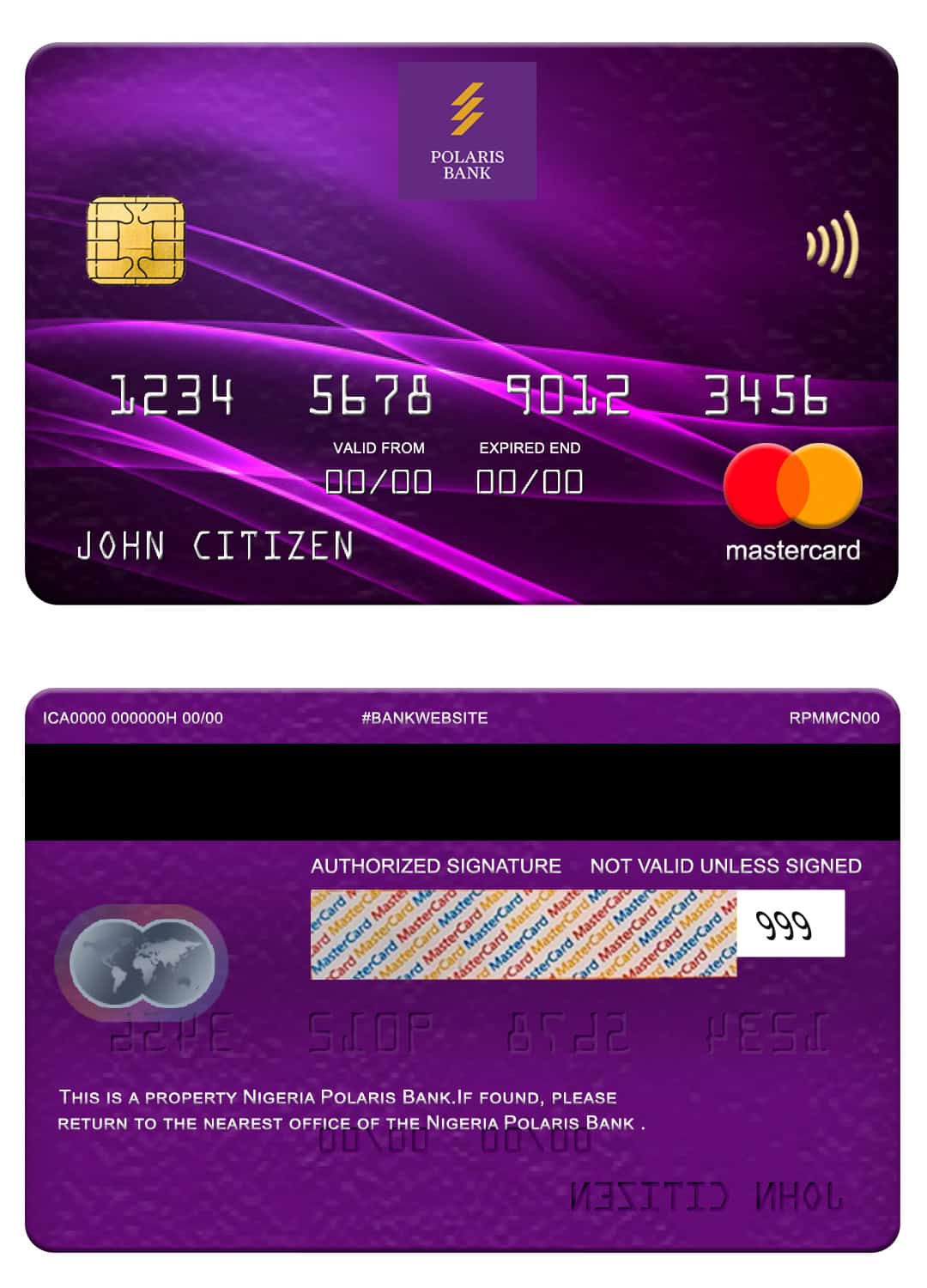 Nigeria Polaris bank mastercard Editable Nigeria Polaris bank mastercard Templates