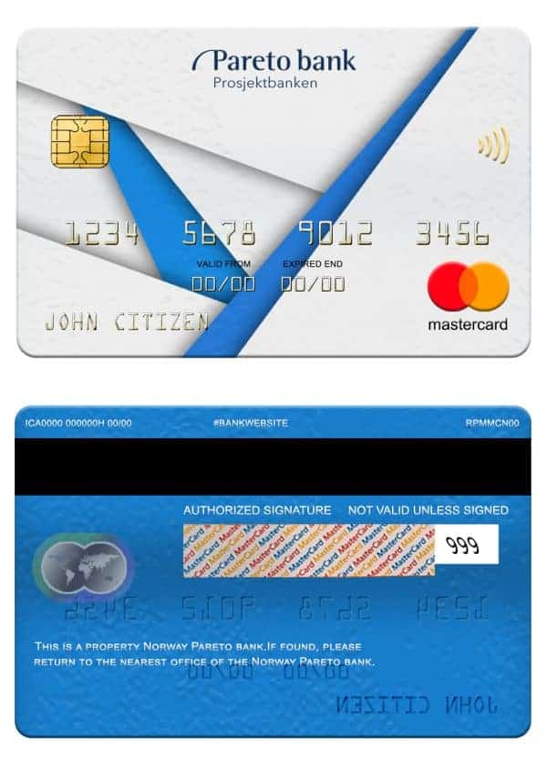 Norway Pareto bank mastercard Fillable Norway Pareto bank mastercard Templates