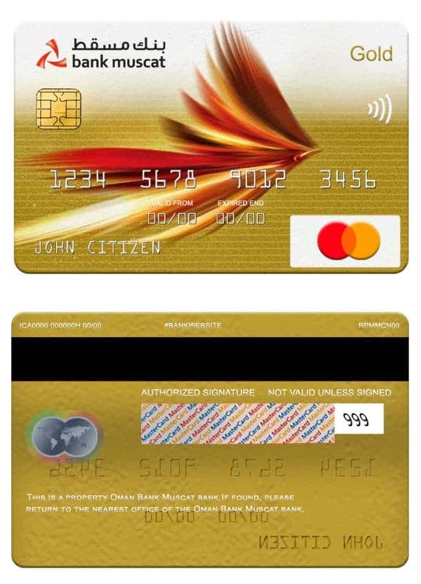 Oman Bank Muscat mastercard gold Fillable Oman Bank Muscat mastercard gold Templates