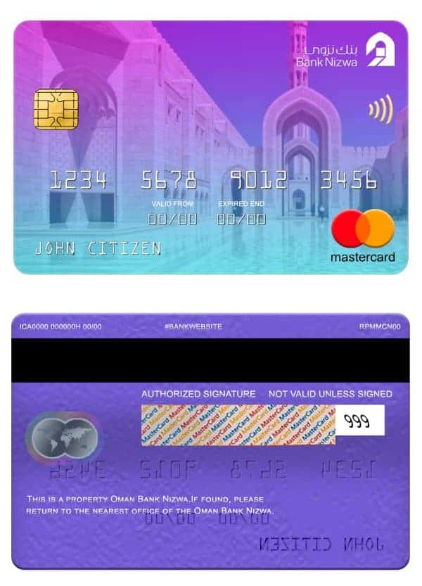 Oman bank Nizwa mastercard Fillable Oman bank Nizwa mastercard Templates