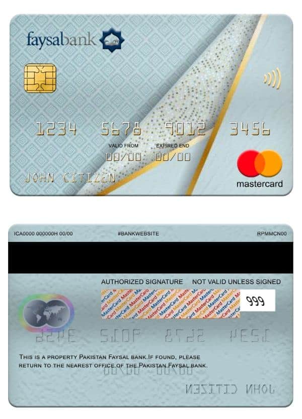 Pakistan Faysal bank mastercard Fillable Pakistan Faysal bank mastercard Templates
