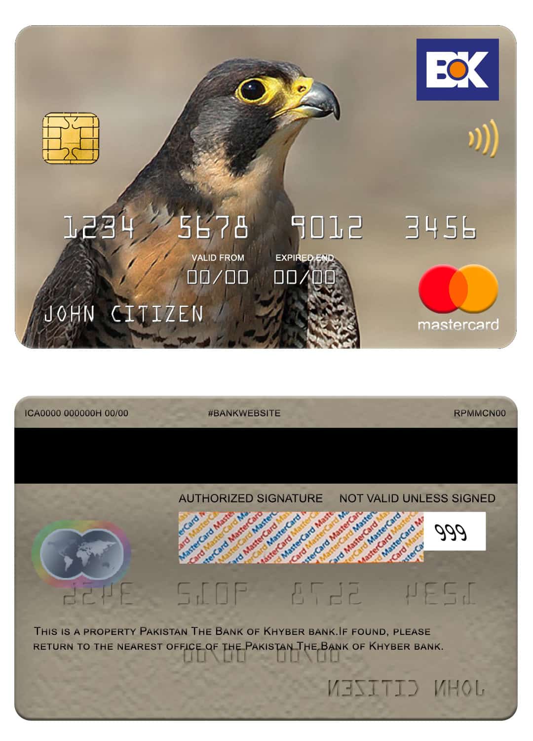 Pakistan The bank of Khyber mastercard Fillable Pakistan The bank of Khyber mastercard Templates