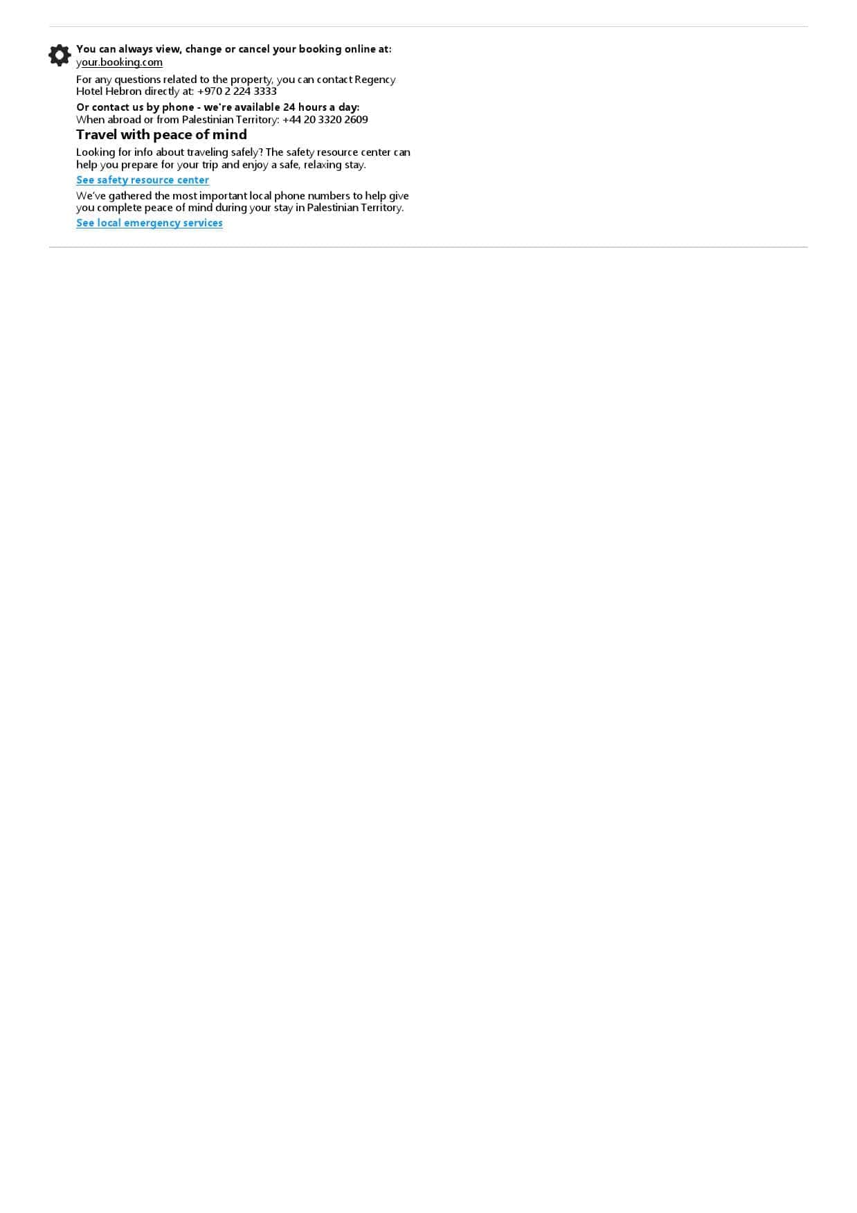 Palestine hotel booking confirmation Word and PDF template, 2 pages Palestine hotel booking confirmation Word and PDF template, 2 pages