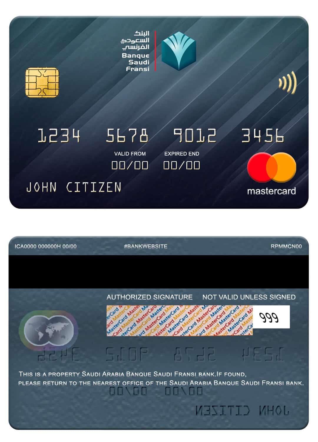 Saudi Arabia Banque Saudi Fransi bank mastercard Editable Saudi Arabia Banque Saudi Fransi bank mastercard Templates