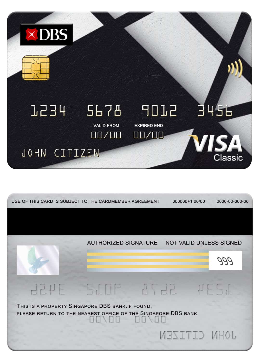 Singapore DBS bank visa classic card Fillable Singapore DBS bank visa classic card Templates