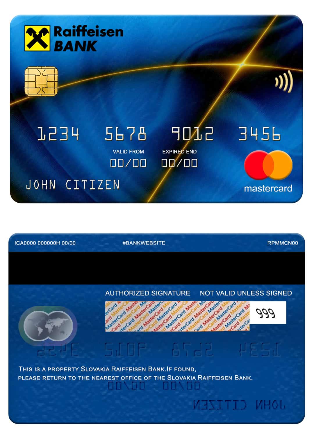 Slovakia Raiffeisen Bank mastercard Fillable Slovakia Raiffeisen Bank mastercard Templates