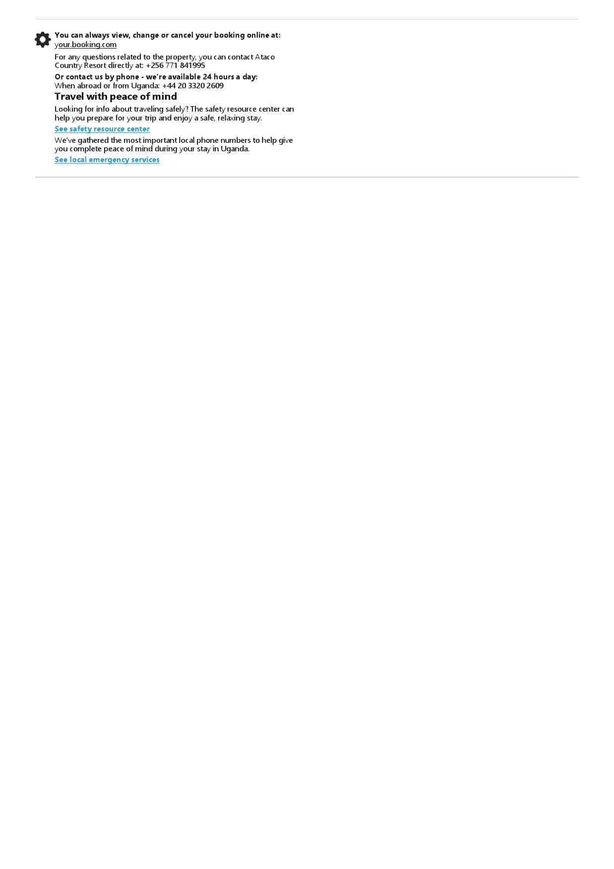 Uganda hotel booking confirmation Word and PDF template, 2 pages Uganda hotel booking confirmation Word and PDF template, 2 pages