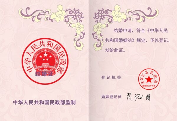 Fake China Marriage Certificate Psd Template