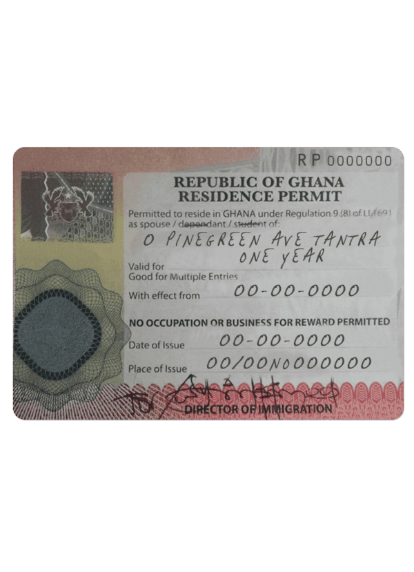GHANA-residence-permit-min Ghana residence permit card PSD template