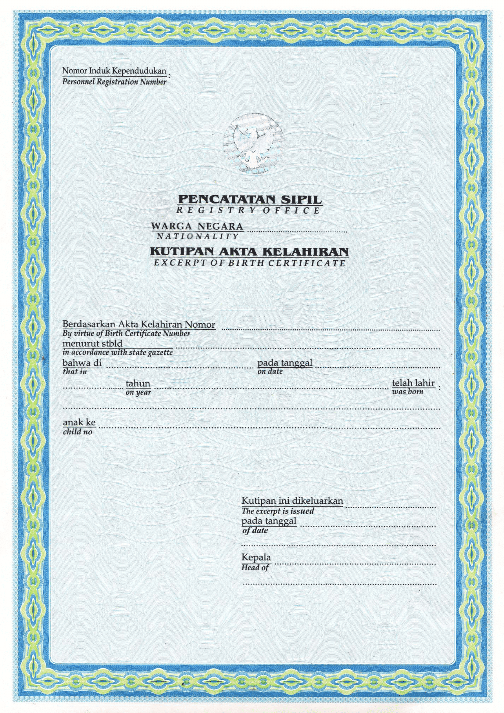 Indonesia-Birth-Certificate-blank Fake Indonesia Birth Certificate Pdf Template