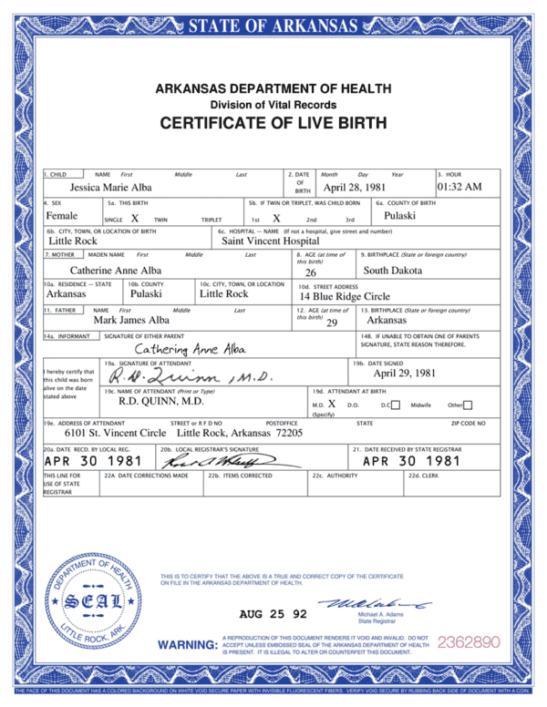 USA-Arkansas-Birth-Certificate-Word-Template-1 Fake USA Arkansas Birth Certificate Word Template