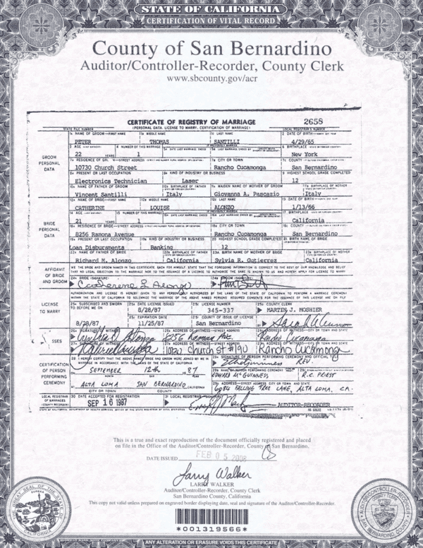 Fake USA California Marriage Certificate Pdf Template v2
