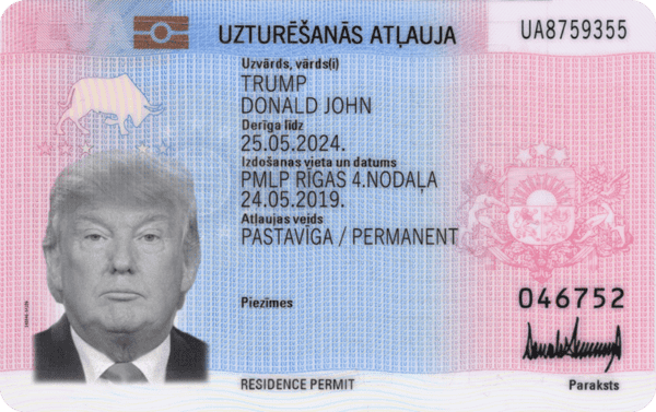 Latvia Residence Permit PSD Template front