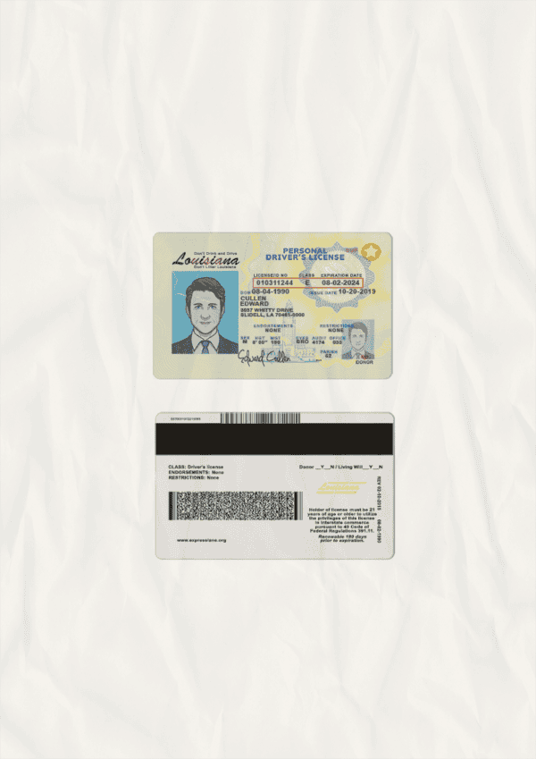 Louisiana-(scan) Louisiana Driver License PSD Template new version