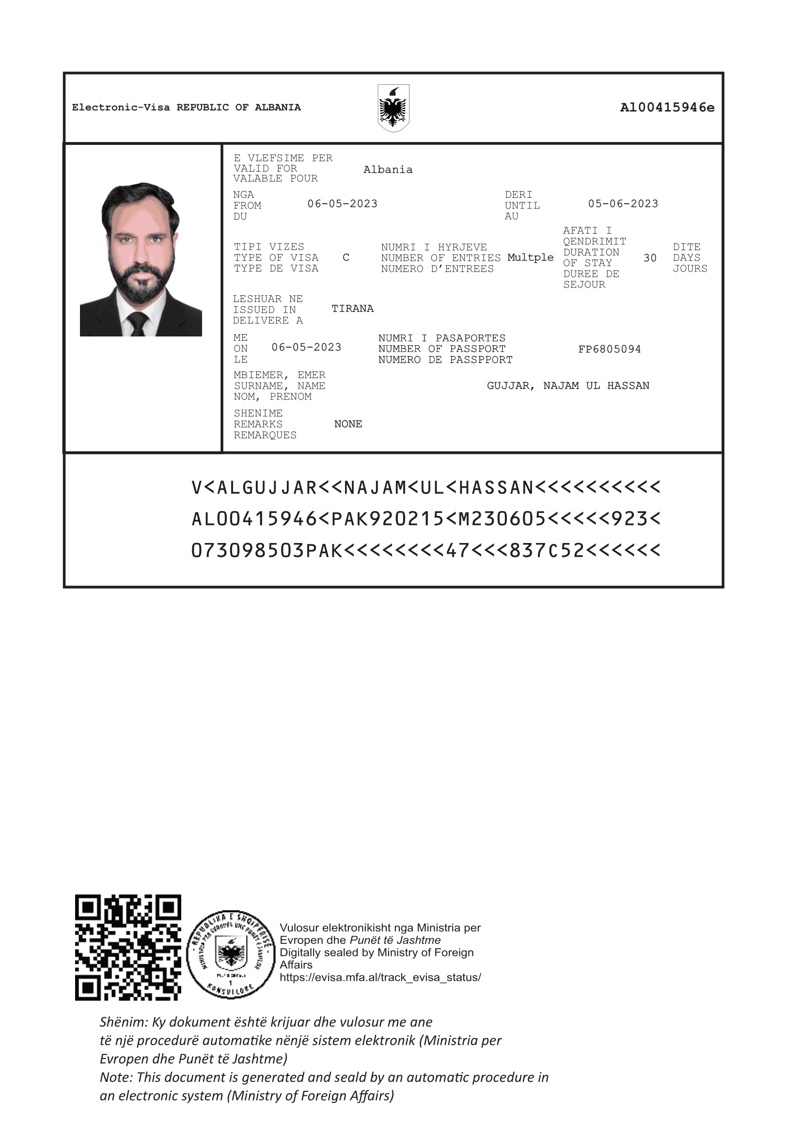 al00415946e-e-visa-1-1 Albania e-Visa Word and PDF Template