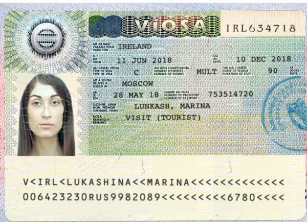 Ireland visa card template psd