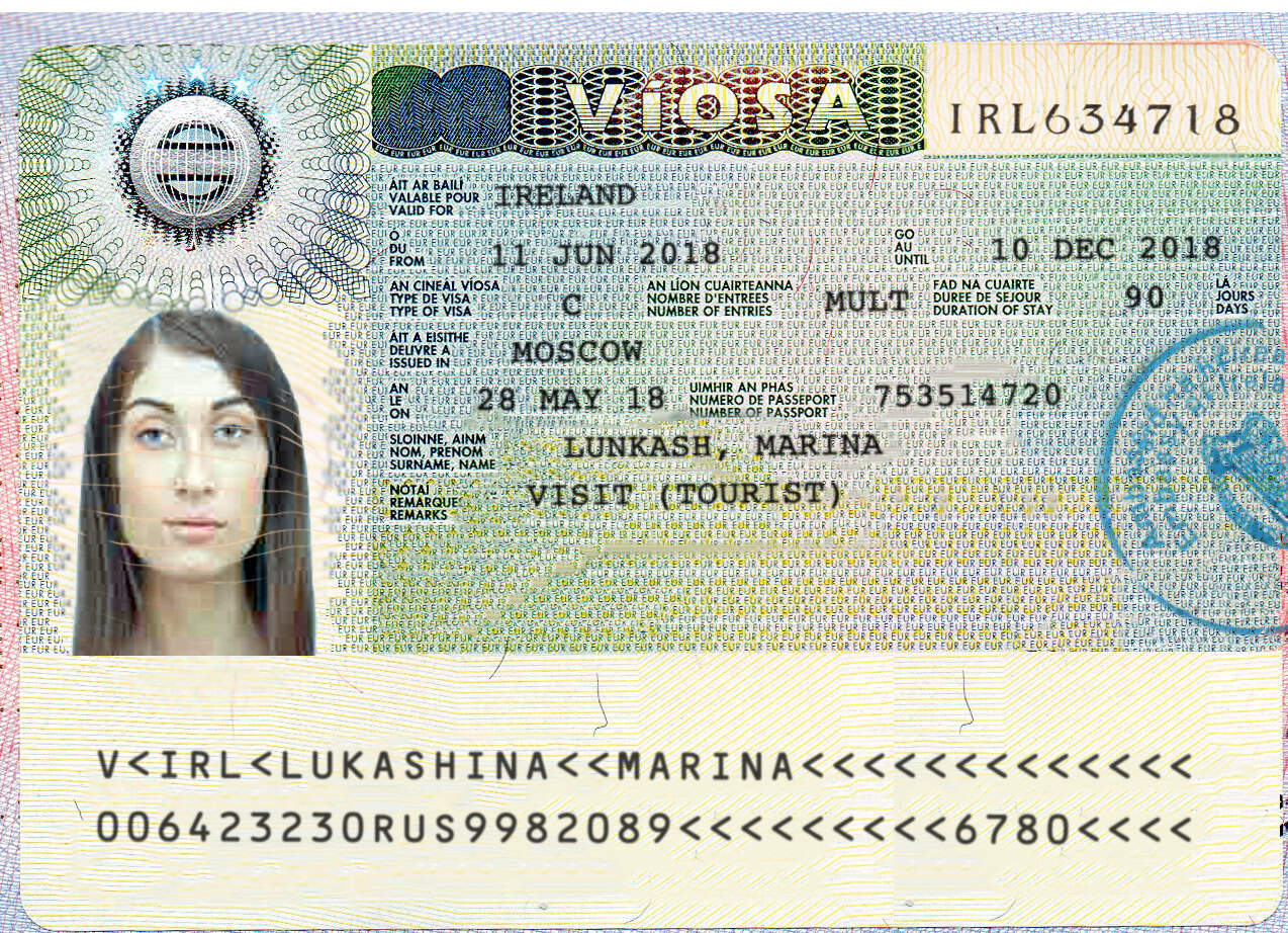 visa_irl Ireland visa card template psd