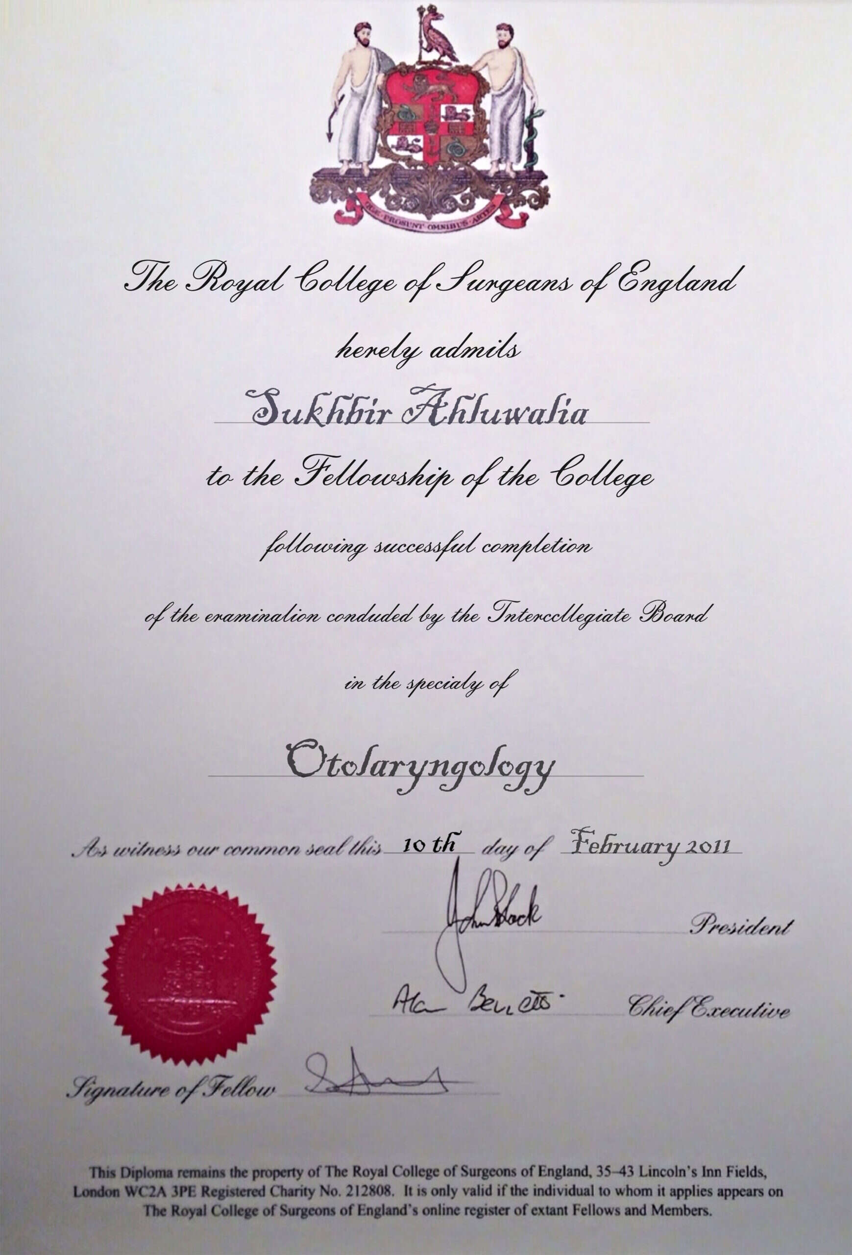 Authentic-Looking Fake certificate from College Of Surgeons Of England Authentic-Looking Fake certificate from College Of Surgeons Of England