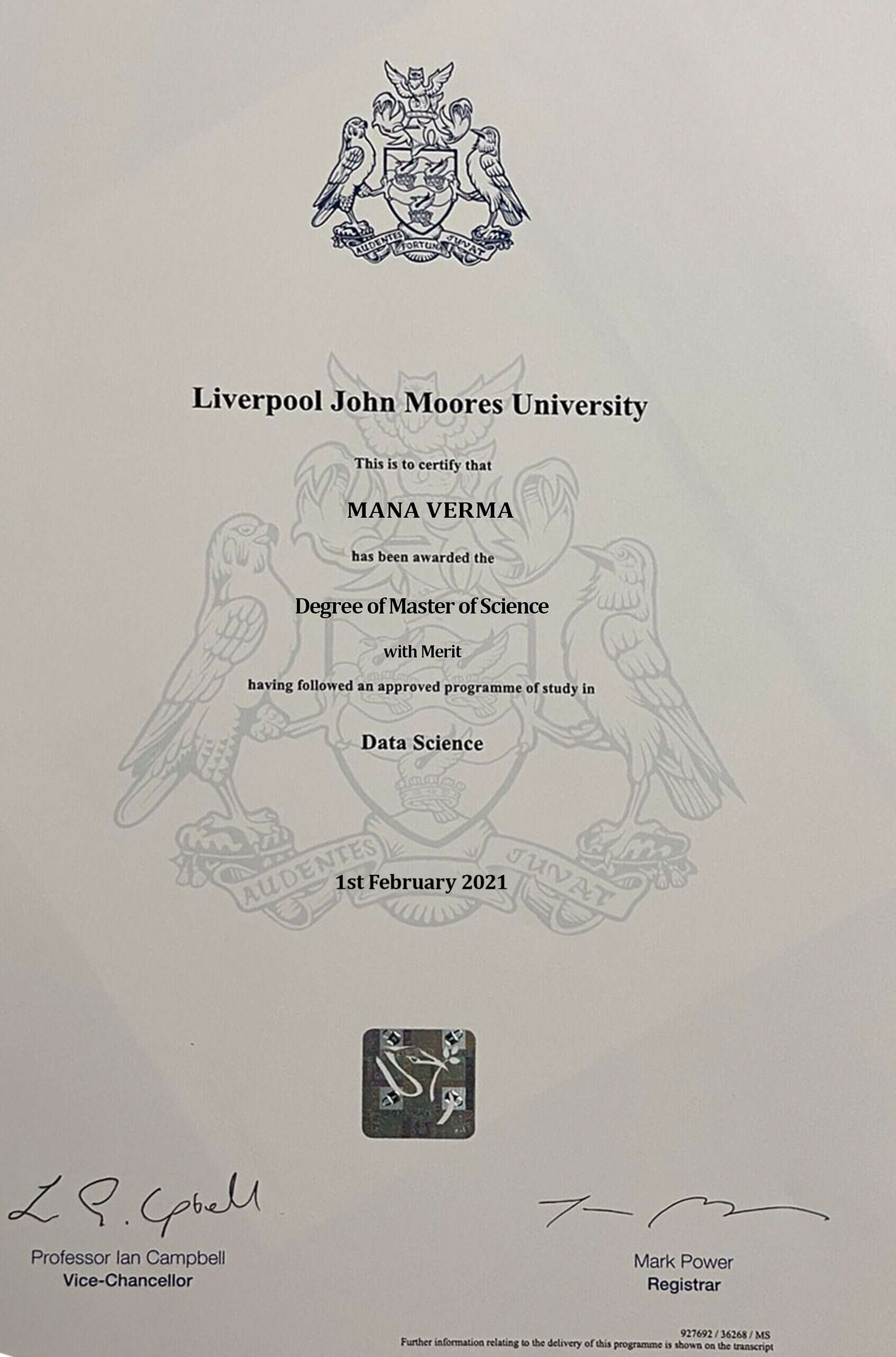 Authentic-Looking Fake certificate from Liverpool John Moores University Authentic-Looking Fake certificate from Liverpool John Moores University
