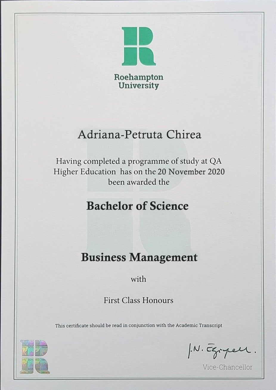 Authentic-Looking Fake certificate from University Of Roehampton Authentic-Looking Fake certificate from University Of Roehampton