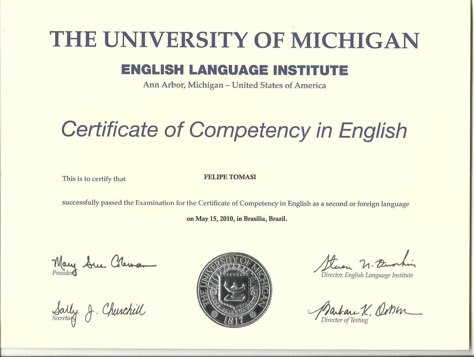 Authentic-Looking Fake certificate from University of Michigan Authentic-Looking Fake certificate from University of Michigan