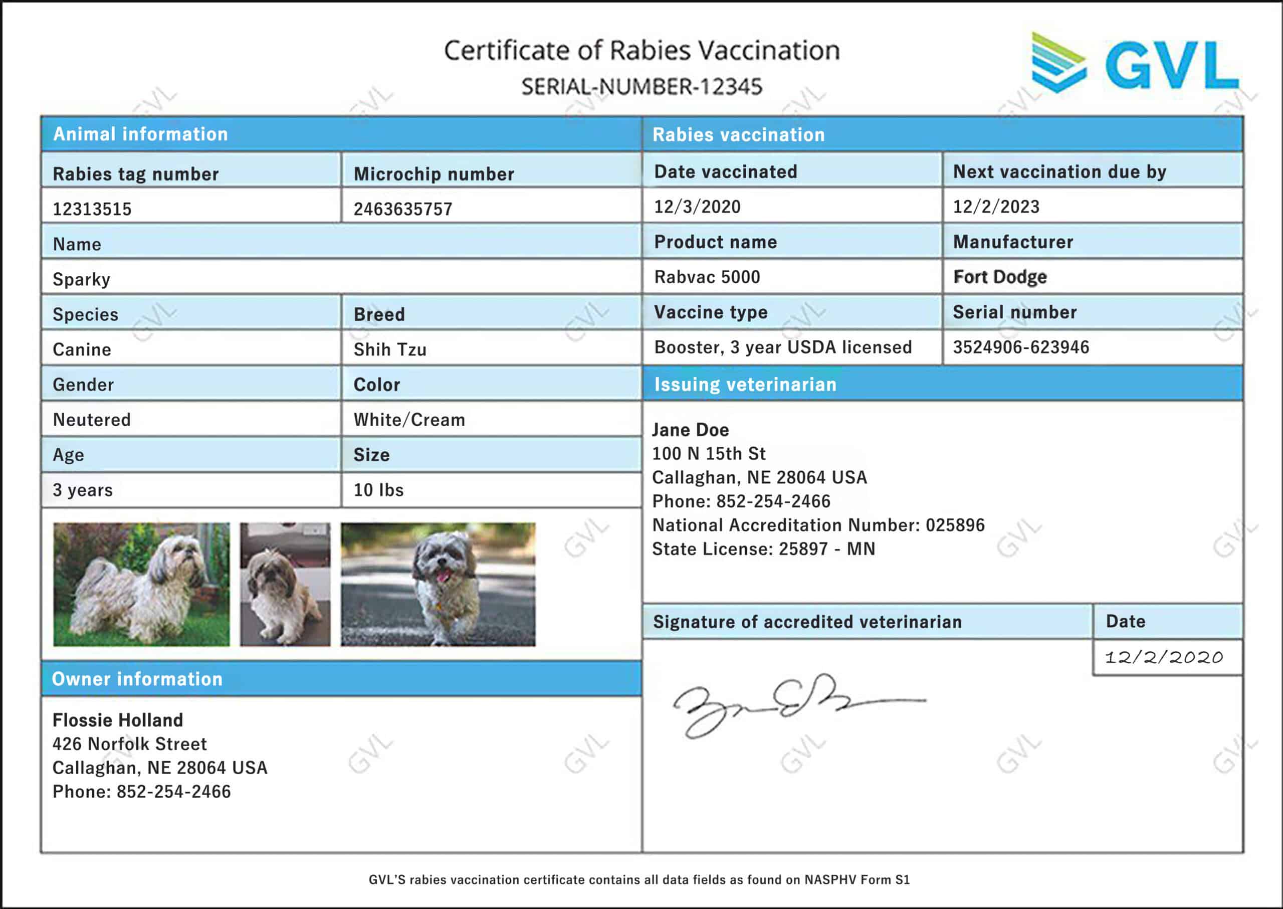 Buy global vet lin Rabies Certificate Template