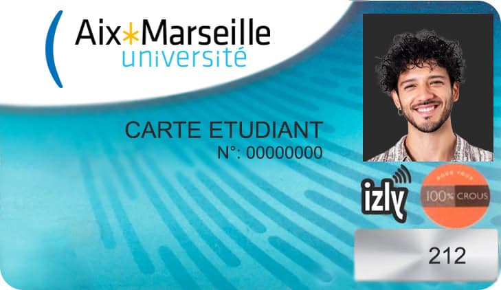 Create Aix-Marseille University Student ID Cards with Fillable PSD Templates front