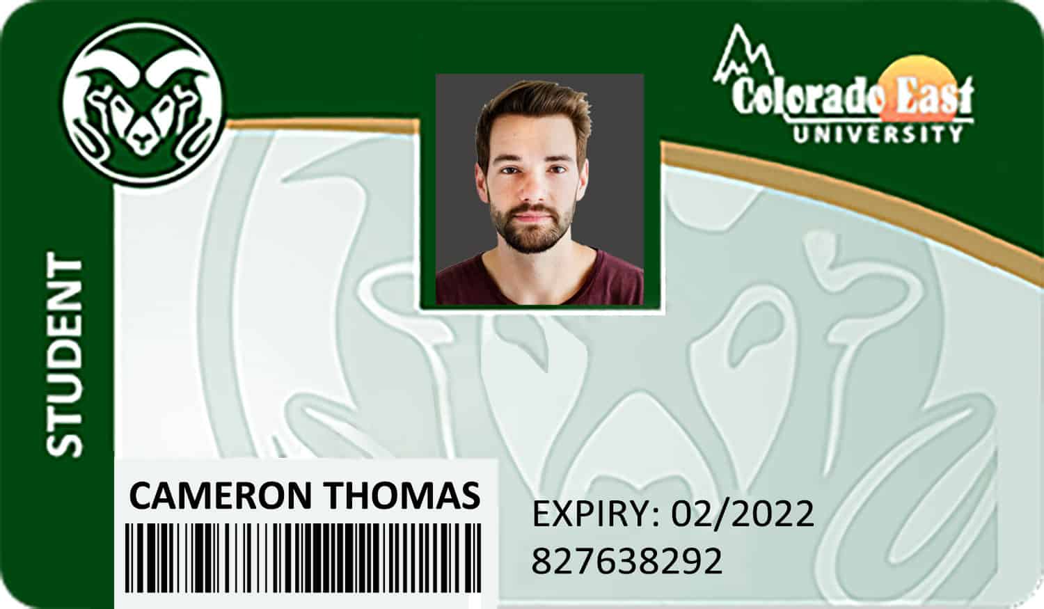 Create Colordo east Universiry Student ID Cards with Fillable PSD Templates