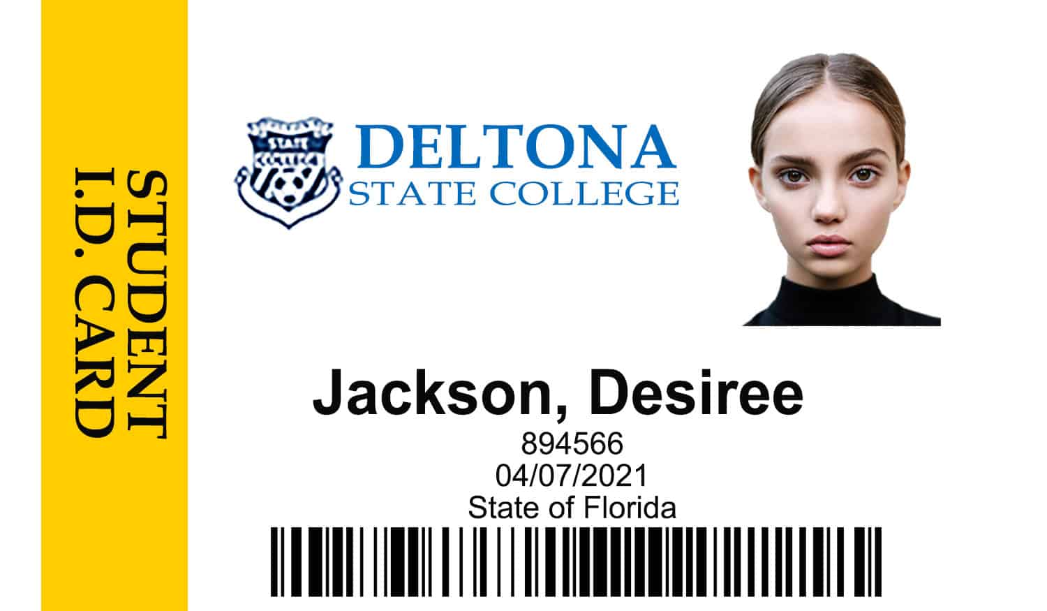 Create Deltona state college Student ID Cards with Fillable PSD Templates