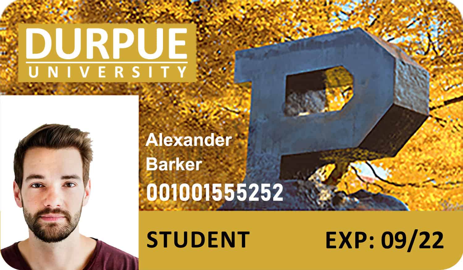 Create Durpue University Student ID Cards with Fillable PSD Templates