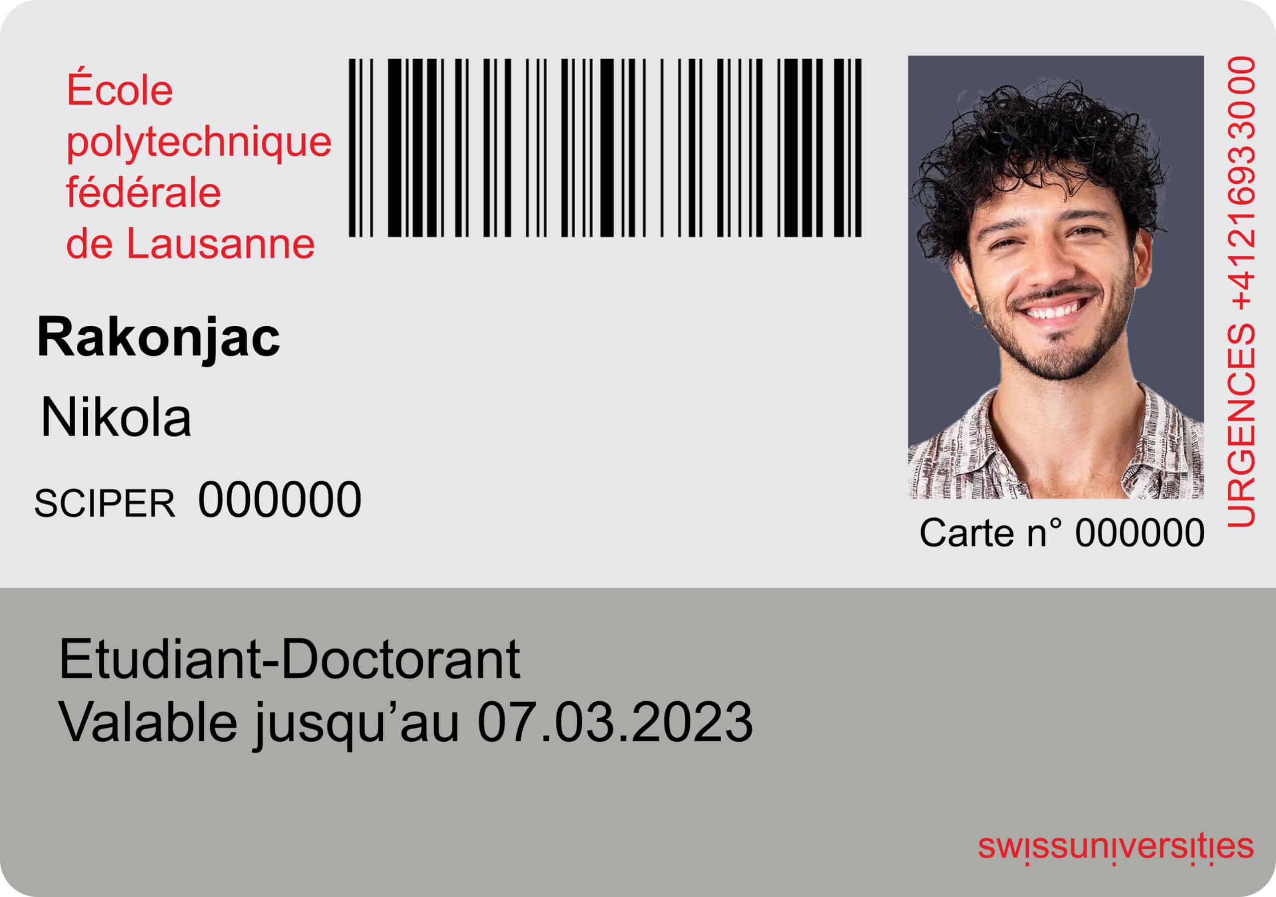 Create Ecole Polytechnique Federale de Lausanne University Student ID Cards with Fillable PSD Templates