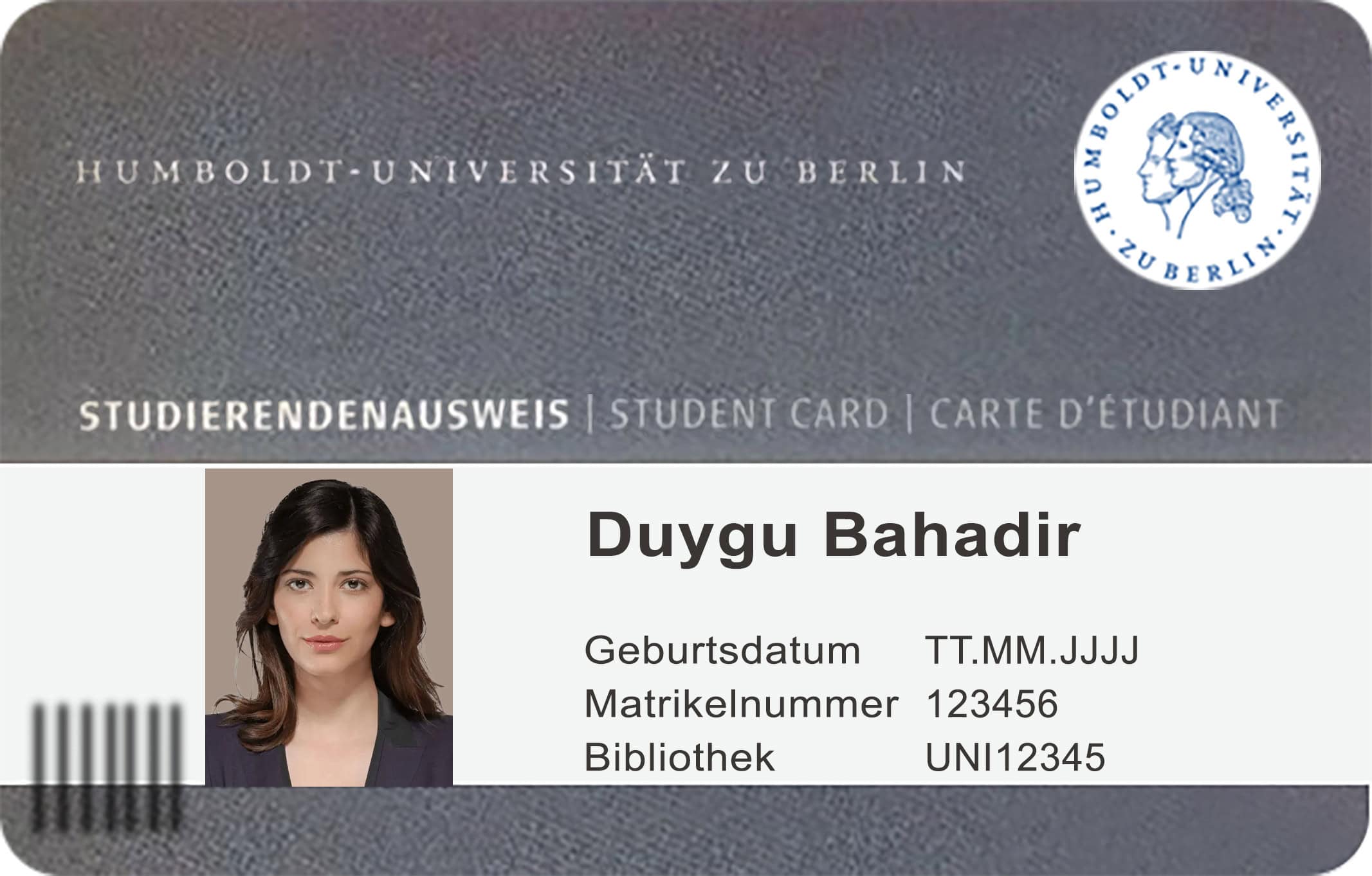 Create Humboldt University of Berlin Student ID Cards with Fillable PSD Templates