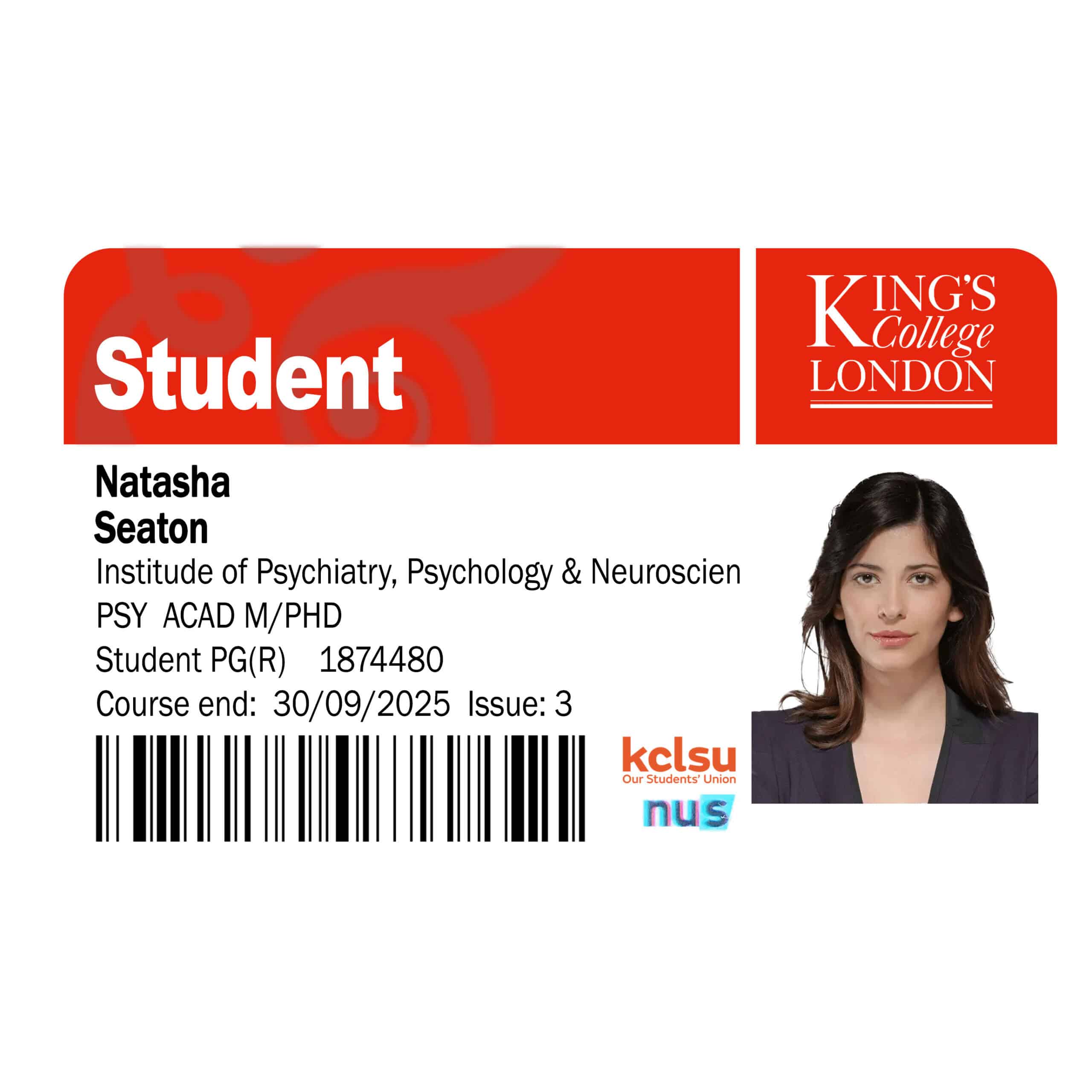 Kings ID Card PSD Template King's College London Student Mockup