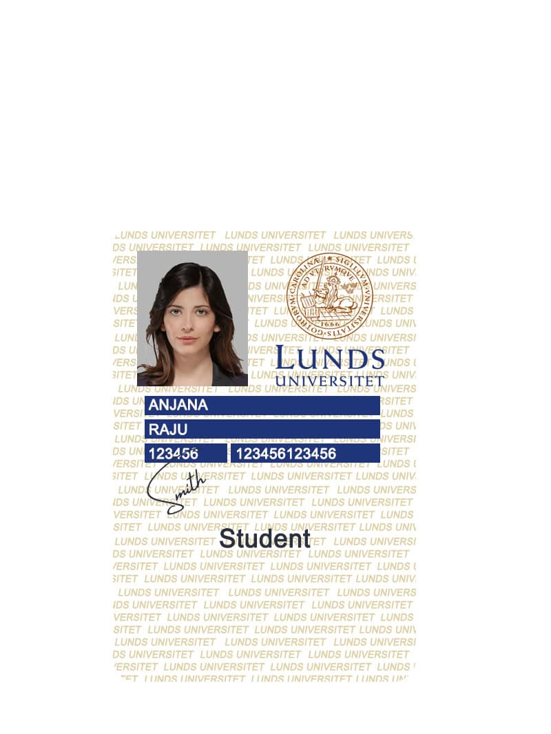 Create Lund University Student ID Cards with Fillable PSD Templates FRONT Create Lund University Student ID Cards with Fillable PSD Templates FRONT