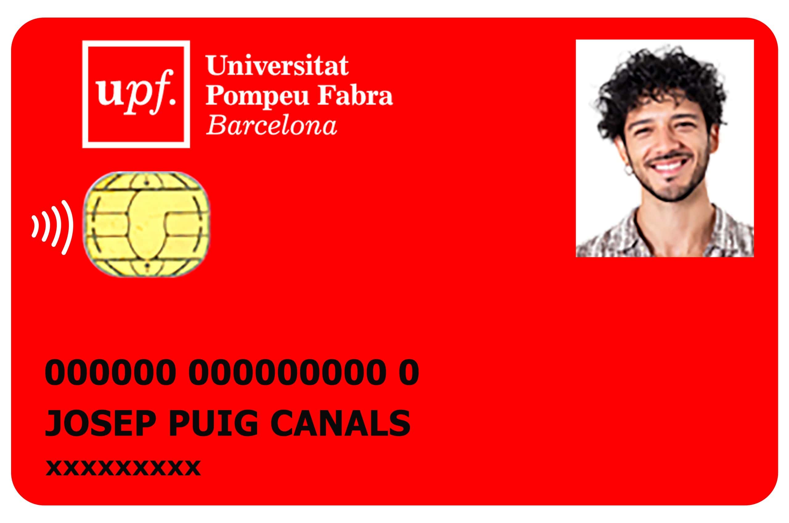 Create Pompeu Fabra University Student ID Cards with Fillable PSD Templates front