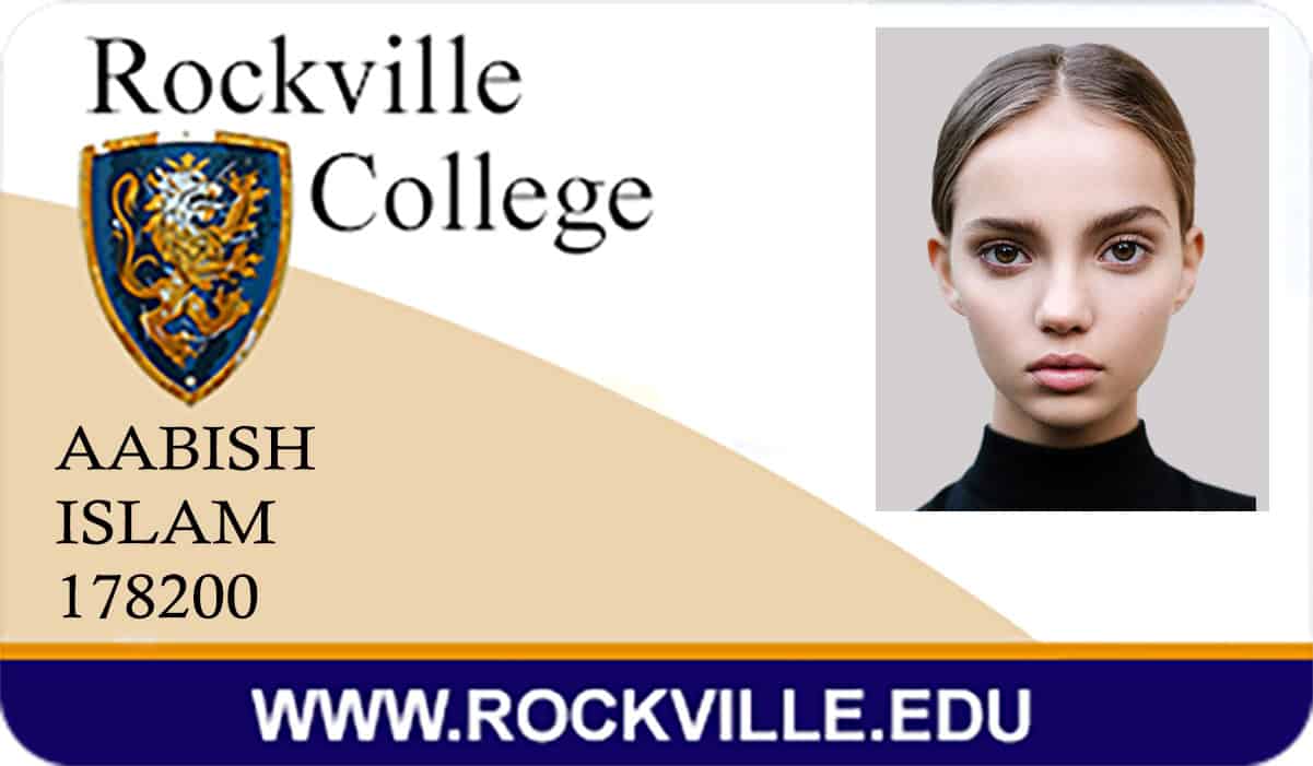 Create Rockville Collage Student ID Cards with Fillable PSD Templates