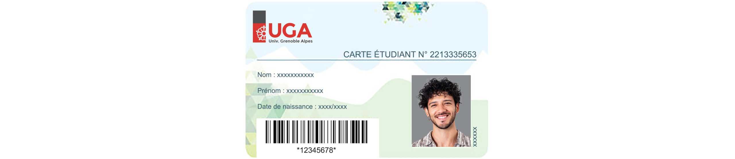 Create University Grenoble Alpes (UGA) Student ID Cards with Fillable PSD Templates front (version 2)