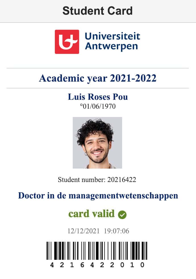 Create University of Antwerp Student ID Cards with Fillable PSD Templates