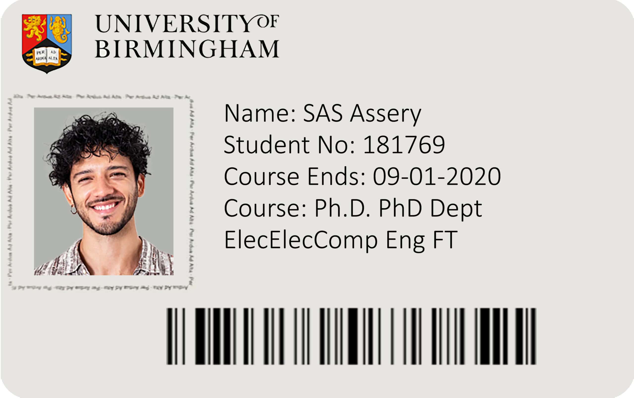 Create University of Birmingham Student ID Cards with Fillable PSD Templates