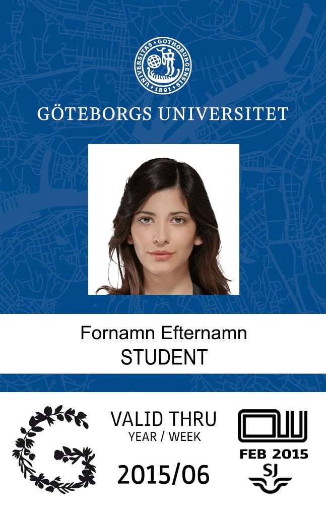 Create University of Gothenburg Student ID Cards with Fillable PSD Templates front Create University of Gothenburg Student ID Cards with Fillable PSD Templates front