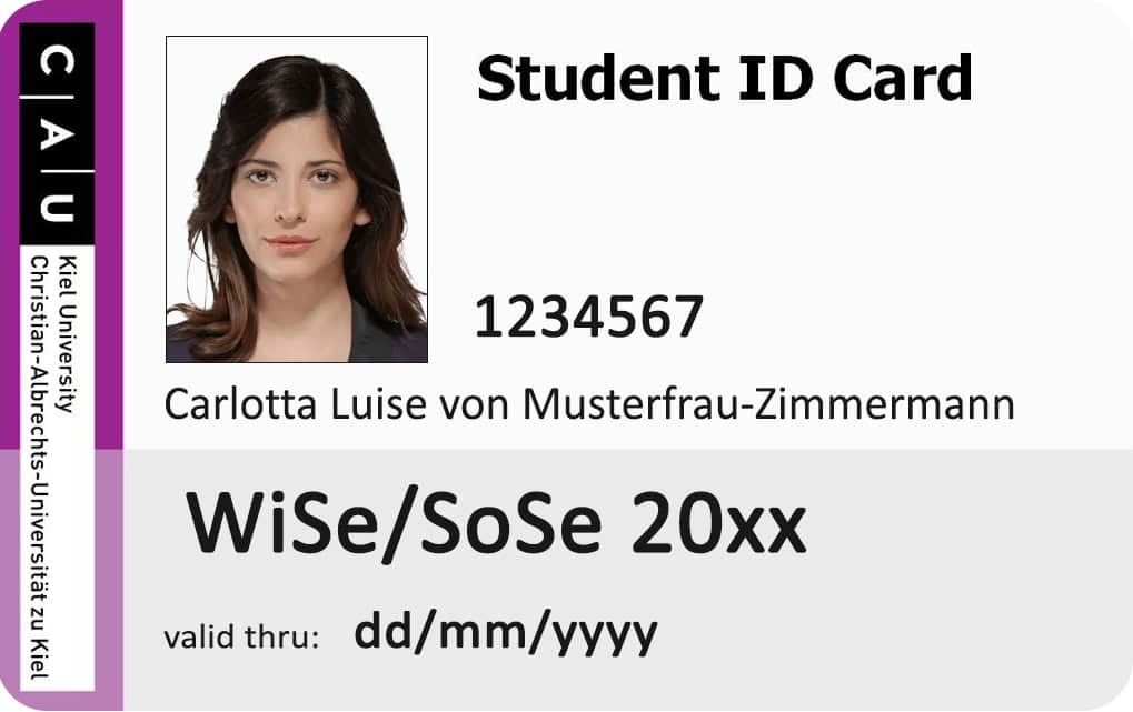 Create University of Kiel Student ID Cards with Fillable PSD Templates