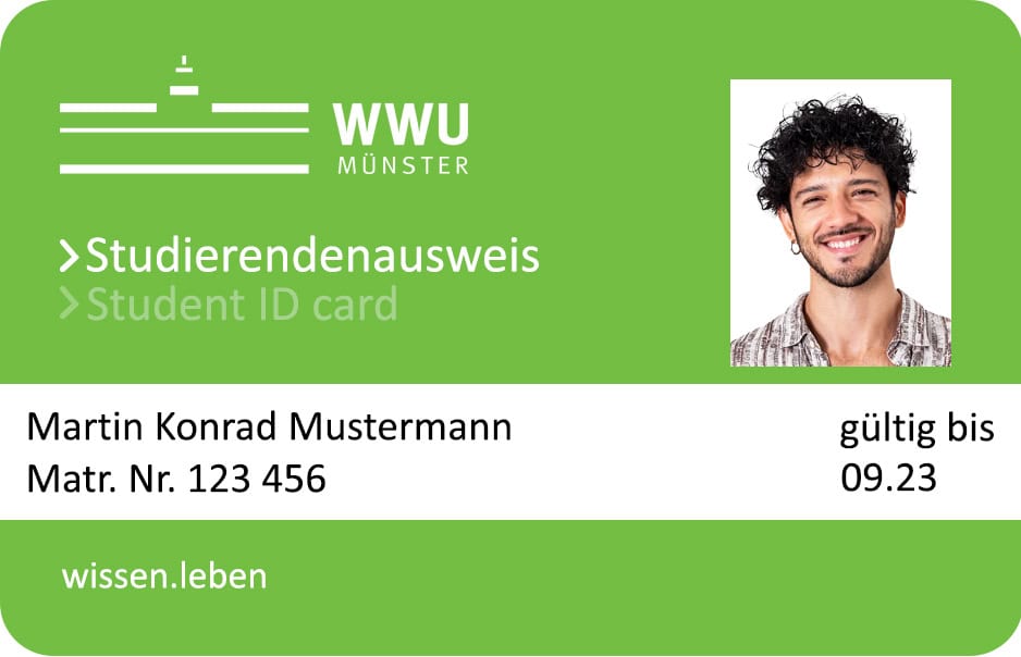 Create University of Munster Student ID Cards with Fillable PSD Templates front