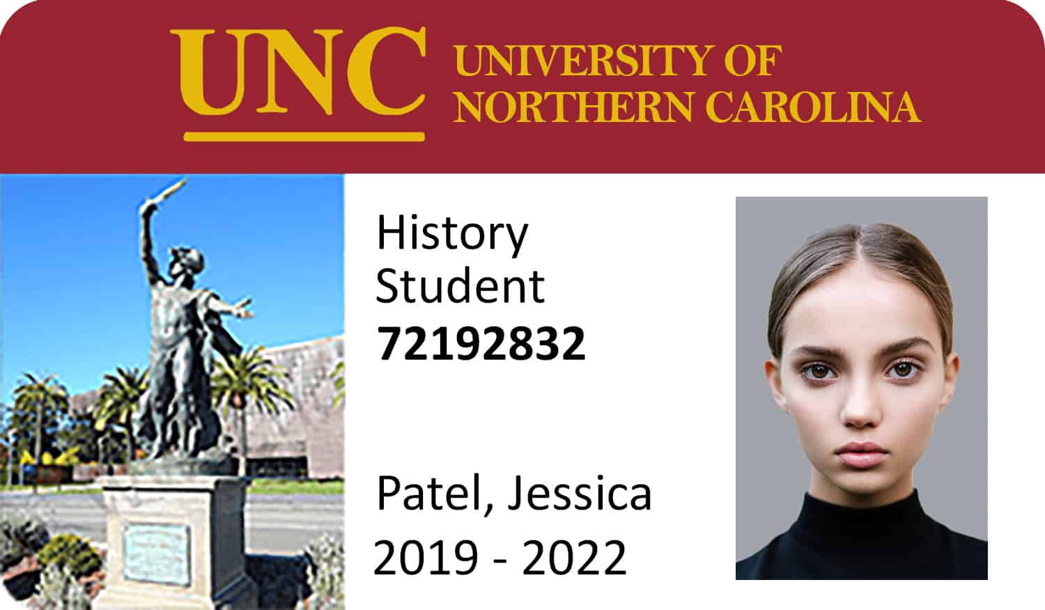 Create University of Northern Carolina Student ID Cards with Fillable PSD Templates Create University of Northern Carolina Student ID Cards with Fillable PSD Templates
