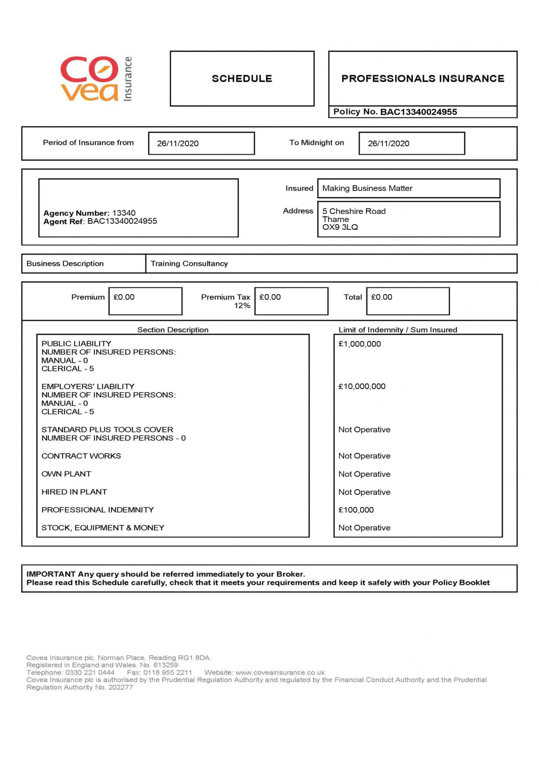 Customizable Fake Proof of Covea Car Insurance